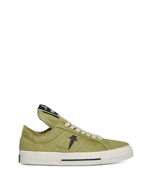 Rick Owens Green Converse X Drkshdw Appliqué Detail Sneakers