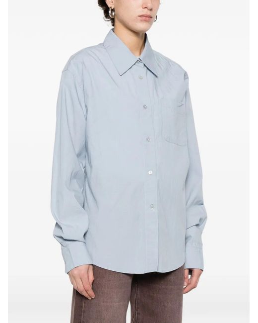 Our Legacy Blue Forever Patch-Pocket Shirt