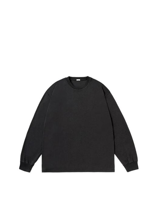 A.PRESSE Black Long-Sleeve Crew Neck Sweatshirt for men