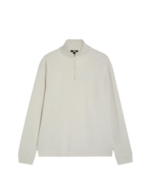 PAIGE White Orion Zip Textured Sweatshirt for men