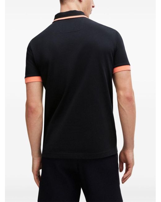 Boss Black Logo-print Cotton Polo Shirt for men