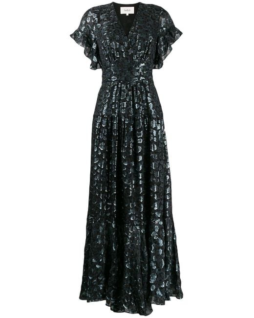 Ba&sh Black Gemma Metallic Leopard-print Dress