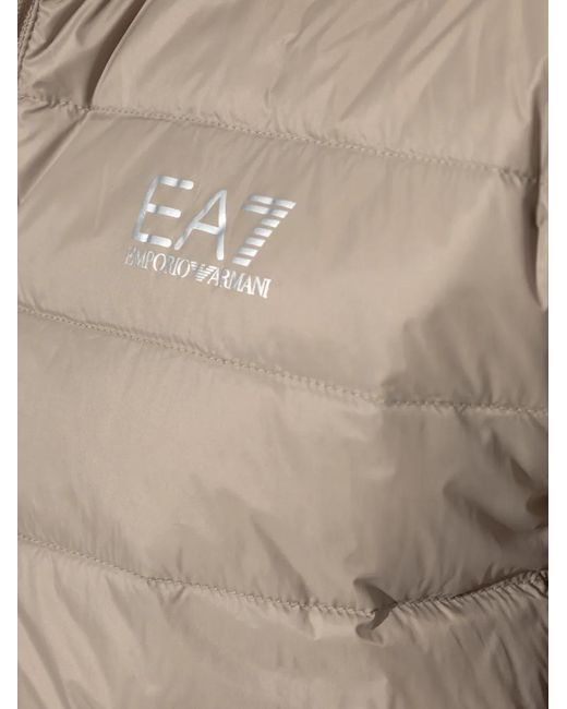 EA7 White Quilted Logo Jacket for men