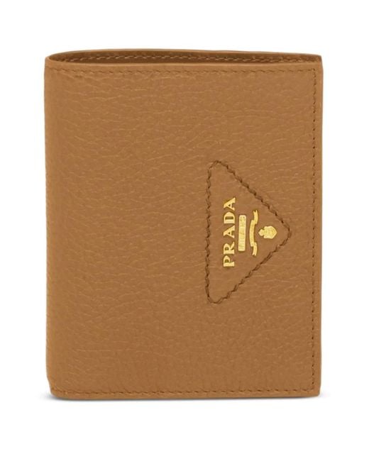 Prada Brown Small Triangle-Logo Wallet