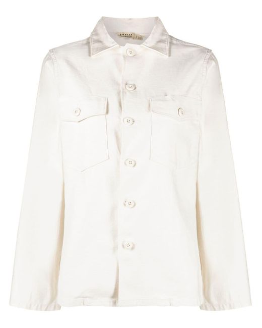 Polo Ralph Lauren Sinclair Logo Patch Shirt in White | Lyst UK