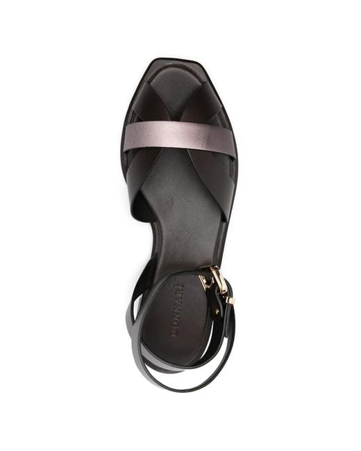 DONNARì Black Crisscross-Strap Sandals