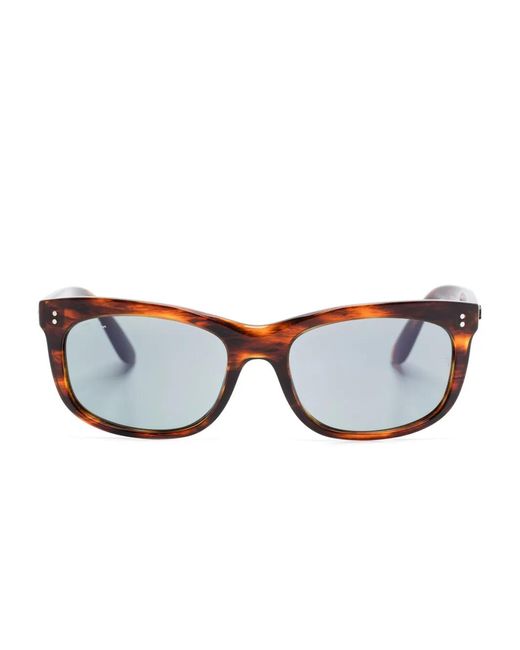Ray-Ban Brown Balorette Rectangle-Frame Sunglasses