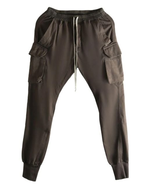 Rick Owens Gray Mastodon-Cut Drawstring Cargo Pants for men