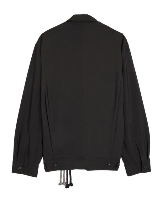 Song For The Mute Black Rope-detail Zip-up Shirt Jacket for men