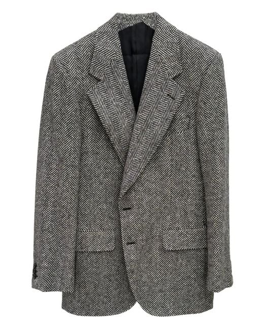 Husbands Gray Herringbone Blazer for men