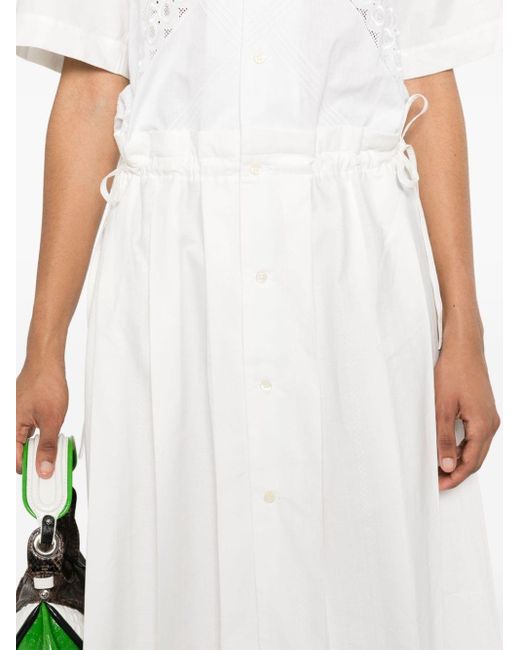 Vestido con encaje de guipur MARINE SERRE de color White