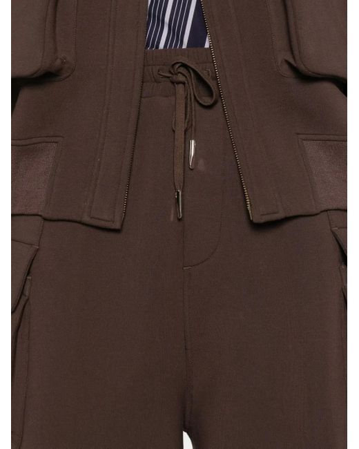 Feng Chen Wang Brown Cargo-Pocket Drawstring Trousers for men
