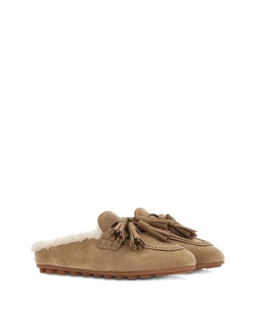Hogan Brown Suede Slippers