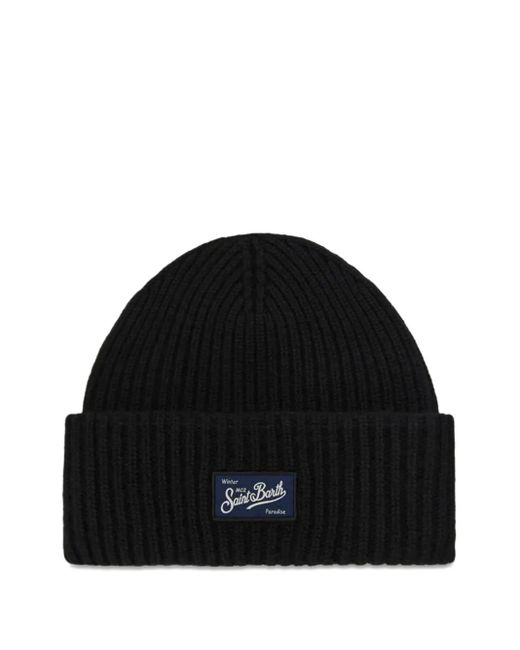 Mc2 Saint Barth Black Berry Ribbed Beanie for men