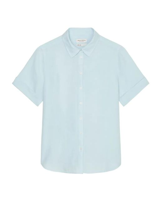 Marc O' Polo Blue Short-Sleeves Button-Up Shirt