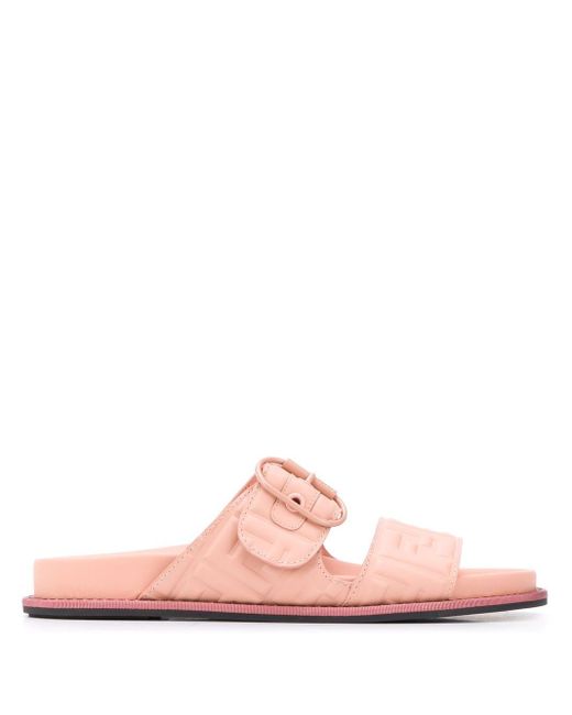 Fendi Pink Monogram Pattern Sandals