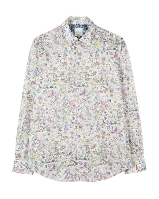 Paul Smith White Liberty Floral-Print Shirt for men