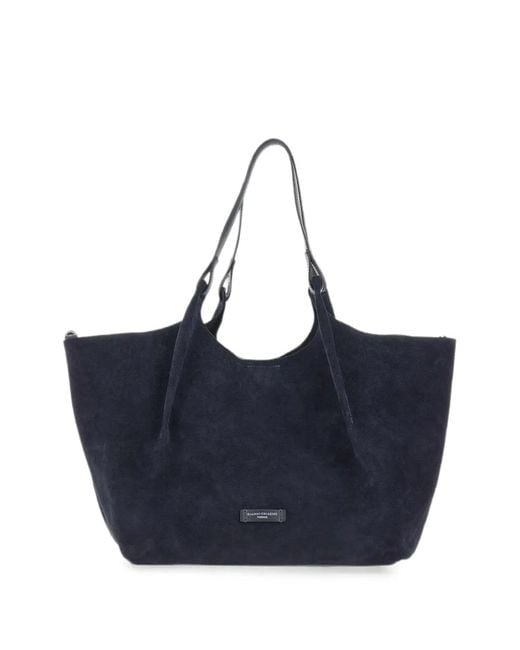 Gianni Chiarini Blue Dua Suede Tote Bag