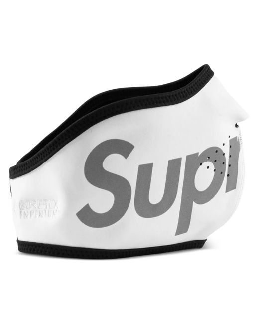 Supreme White Windstopper Mundschutzmaske Mit Logo-Print