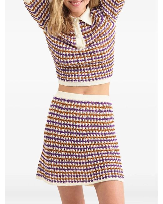 Eres Red Design Knitted A-Line Mini Skirt