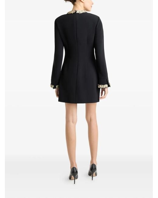 Cinq À Sept Black Flower Dots Embellished Dress