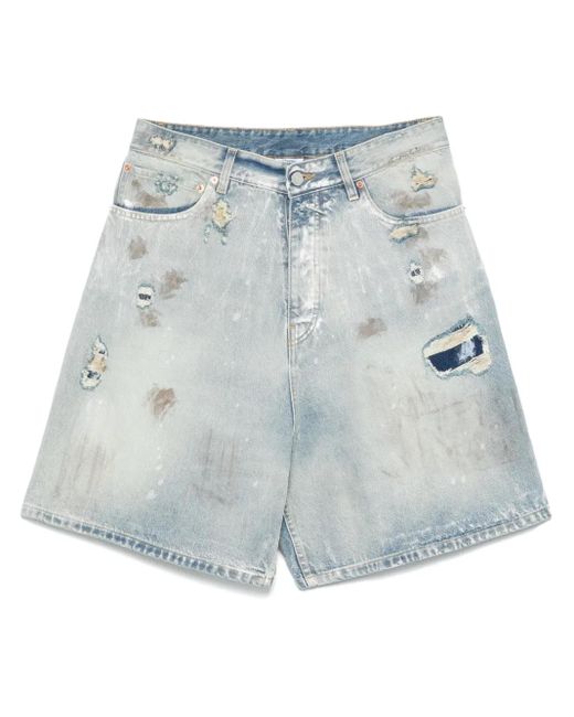 Short Trashed Vetements en coloris Blue