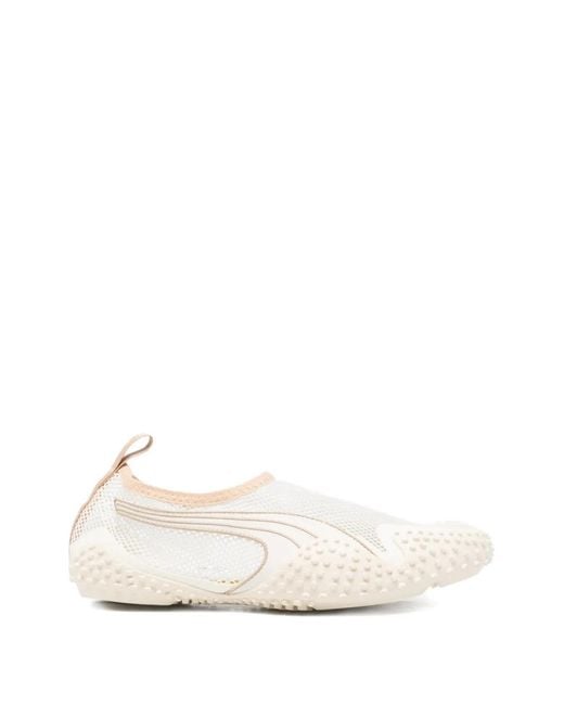 PUMA White Mostro Flex Round-Toe Sneakers