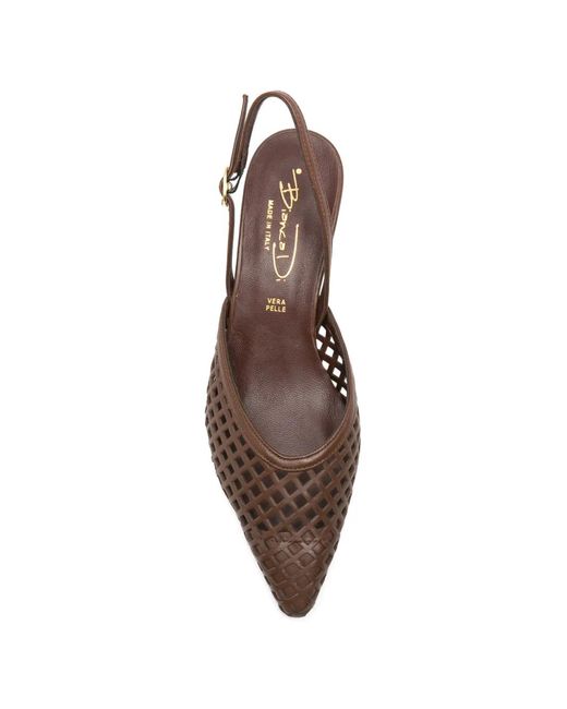BIANCADI Brown Slingback Pumps