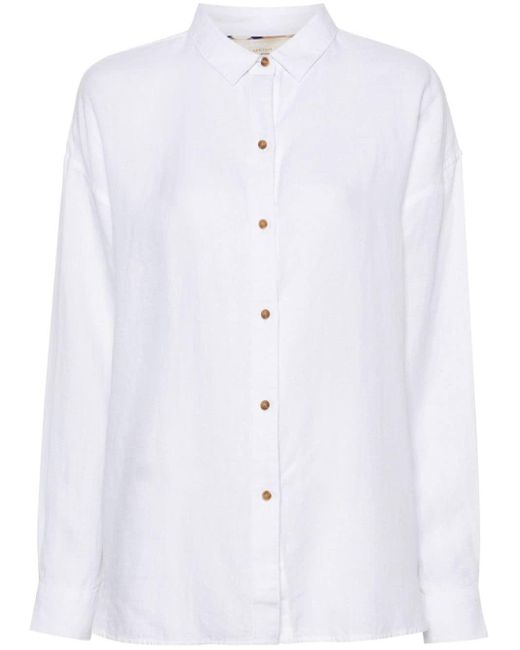 Barbour Blue Hampton Button-up Linen Shirt