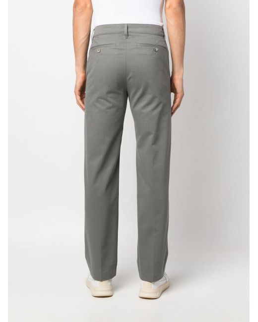 AMI Gray Straight-leg Cotton Trousers for men