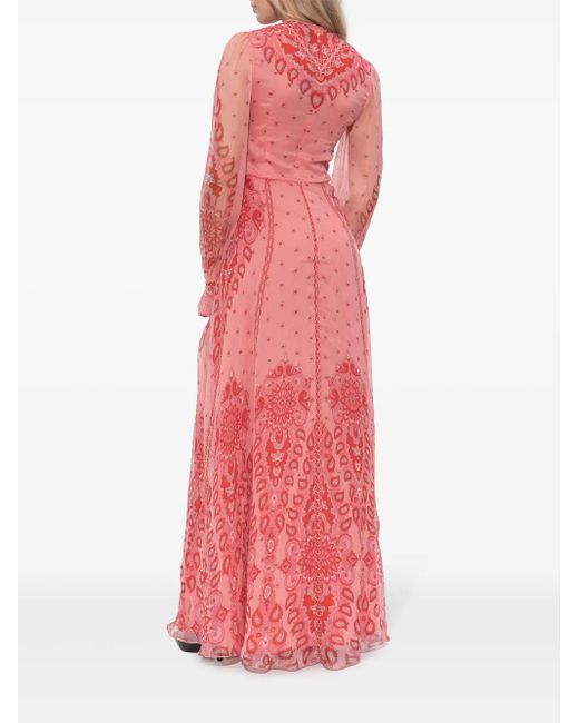 Etro プリント マキシドレス Pink
