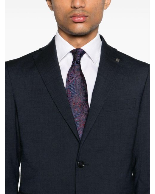 Tagliatore Blue Notched-lapels Single-breasted Suit for men