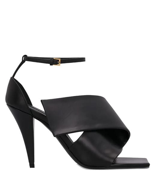 Givenchy Black 100Mm Wrapped Ankle-Strap Sandals