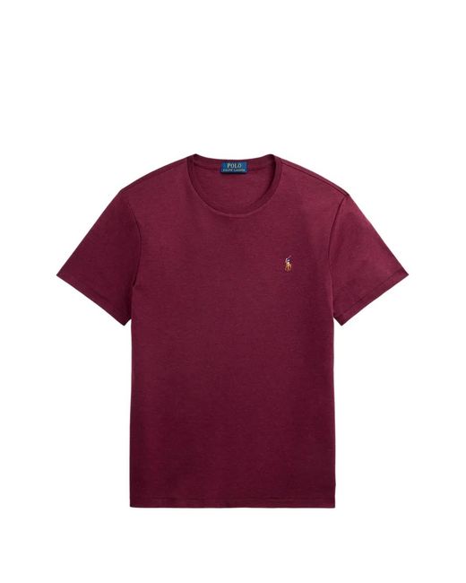 Polo Ralph Lauren Purple Embroidered-Logo T-Shirt for men