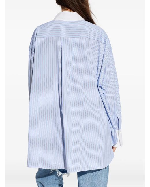 The Attico Blue Striped Embroidered Shirt