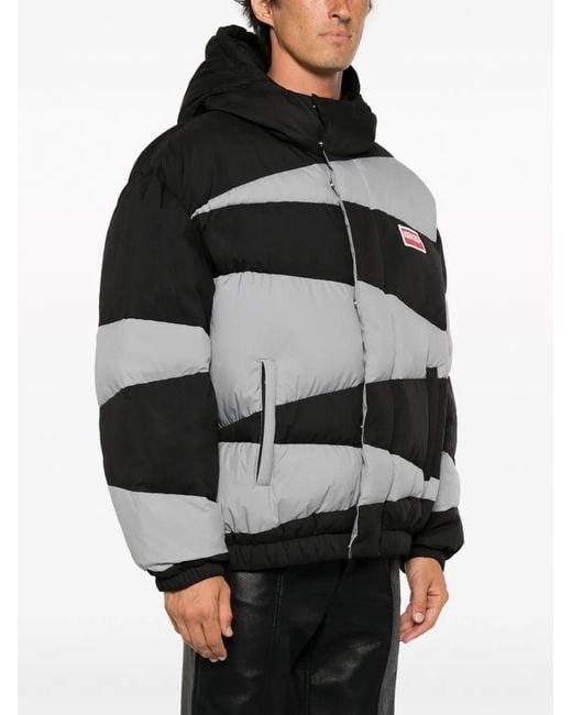 KENZO Black Dazzle Stripe Padded Jacket for men