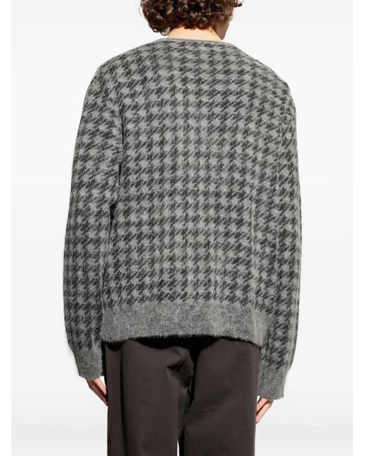AllSaints Gray Cardigan À Motif Pied-De-Poule Zain for men