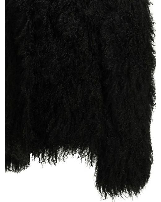 FURECO Black Shearling Coat