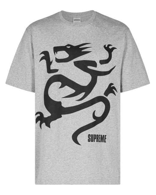 Supreme Gray Mobb Deep Dragon T-Shirt