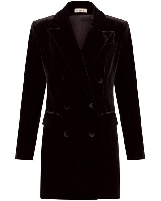 Robe courte Kebria en velours Nicholas en coloris Black