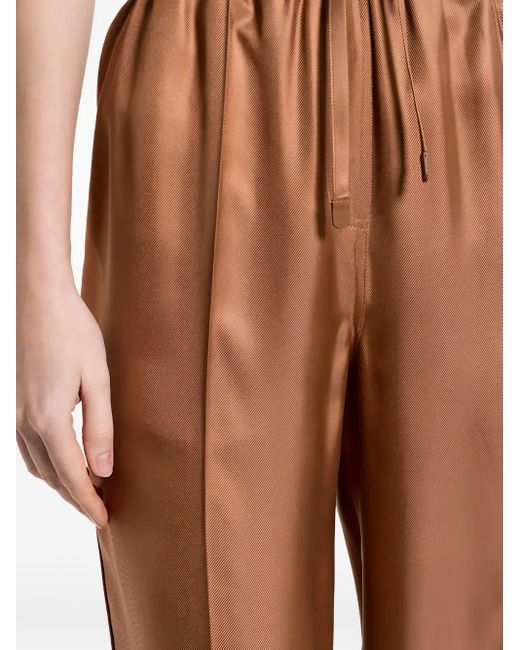 Tom Ford Brown Drawstring Silk Trousers