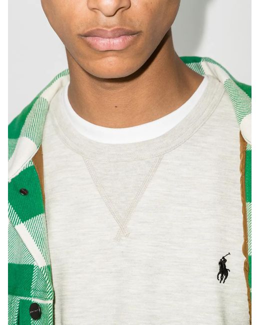 Polo Ralph Lauren White Logo-Embroidered Sweatshirt for men