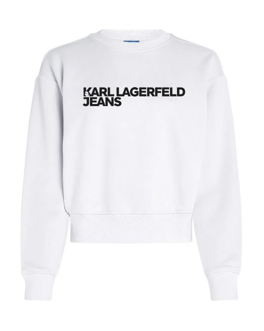Karl Lagerfeld Sweater Met Logoprint in het White