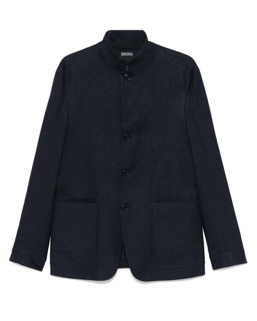 Zegna Blue Twill Jacket for men