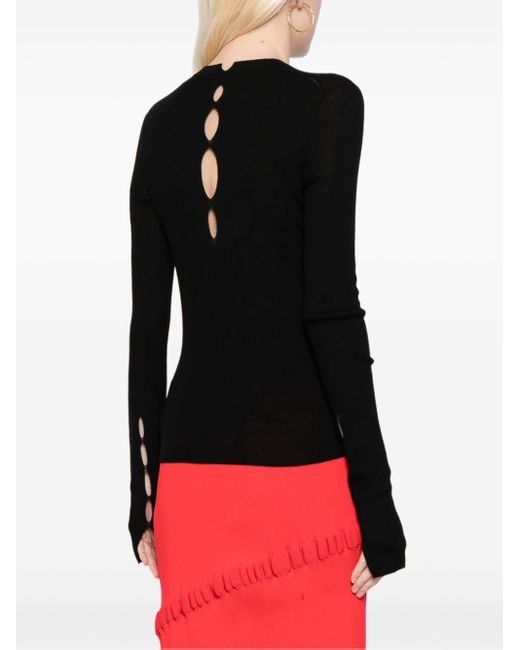 JNBY Black Cut-out Knitted Top