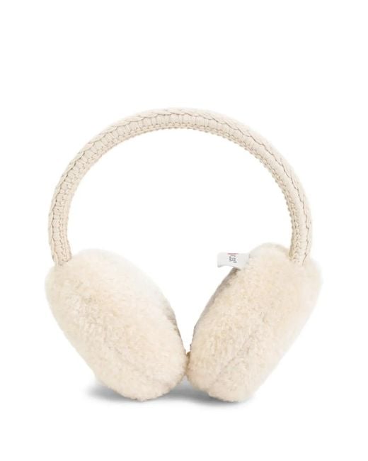 Moncler White Teddy Ear Muffs