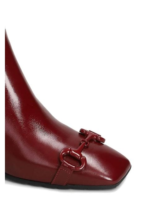Mara Bini Red Buckle Square Toe Boots