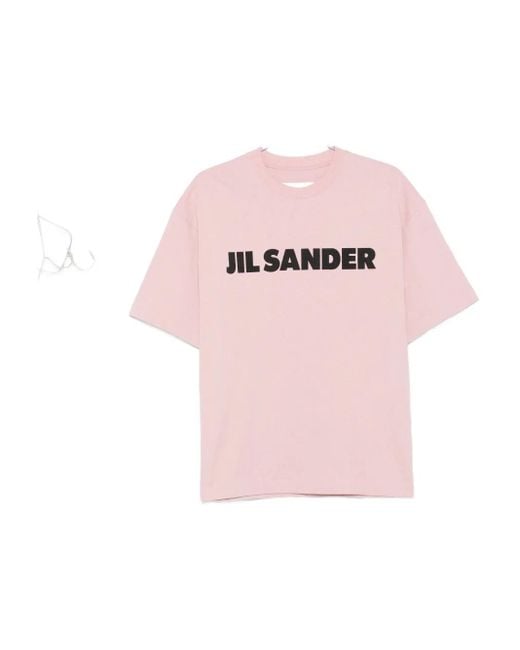 Camiseta con logo estampado Jil Sander de color Pink
