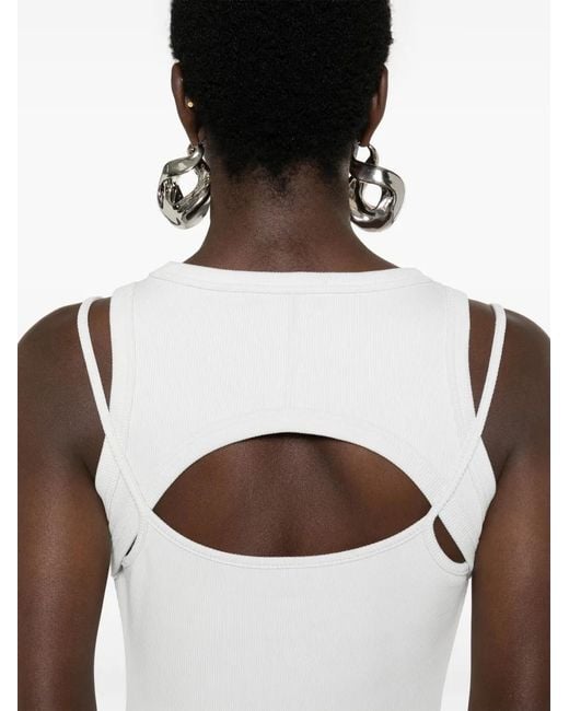 Off-White c/o Virgil Abloh White Cut-Out Ribbed-Knit Dress