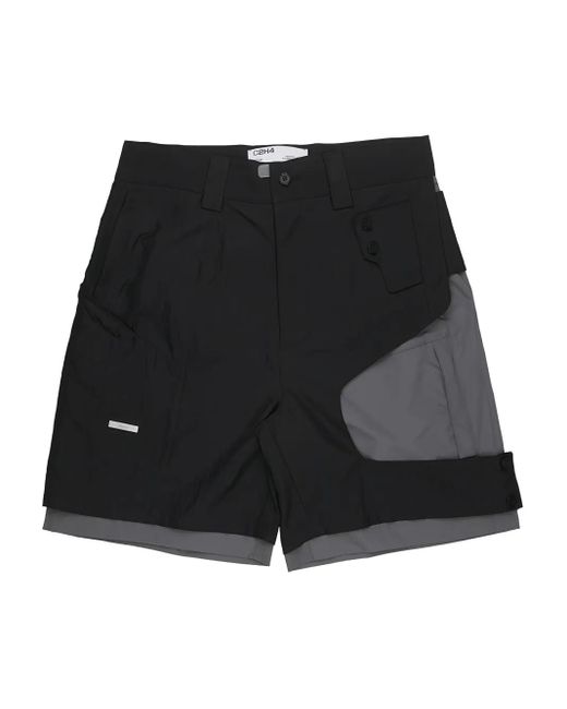 C2H4 Black Crooked Tactic Shorts for men